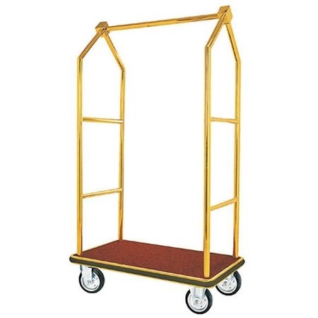 Aarco Aarco LC-2C  Bellman Luggage Cart - Chrome w/ Carpeted Bed and Hanger Rail LC-2C